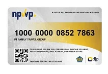 NPWP wajib pajak PT.FAMILY TRAVEL GROUP